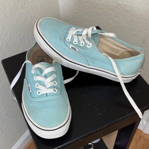 Vans Aqua Canvas Shoes with White Accents